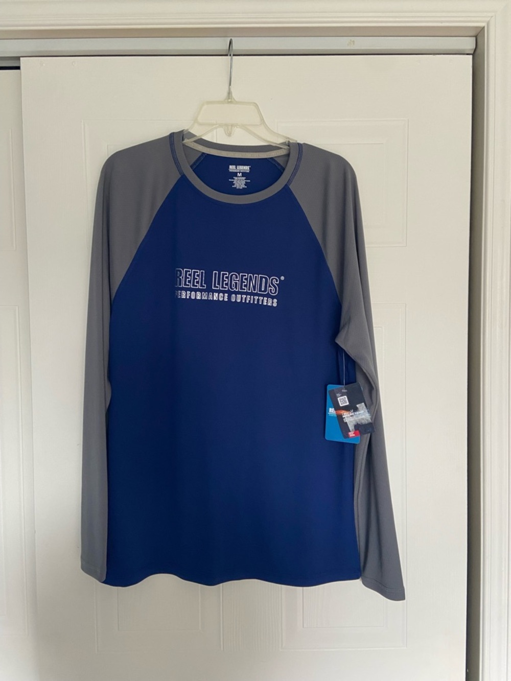 Reel Legends Men's Navy and Gray Performance SPF Shirt